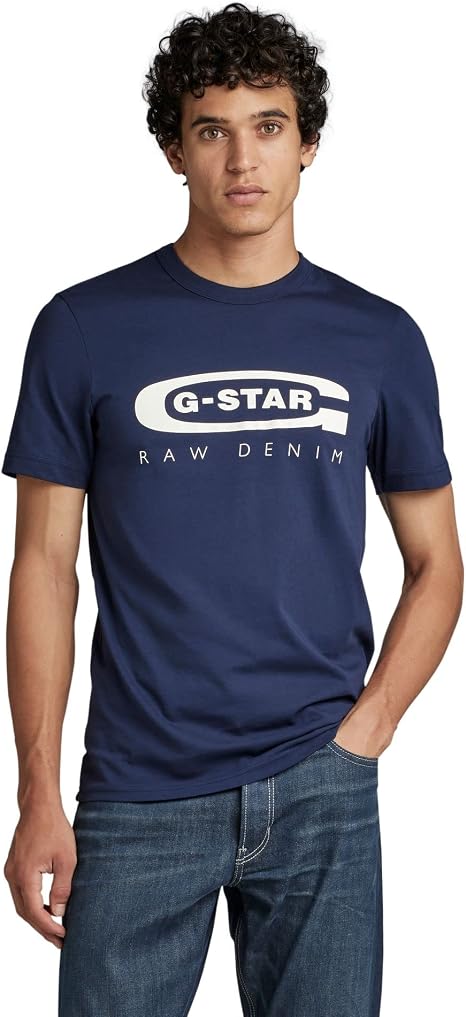 G-Star Raw Men'S Graphic Logo 4 T-Shirt – Denim Blue