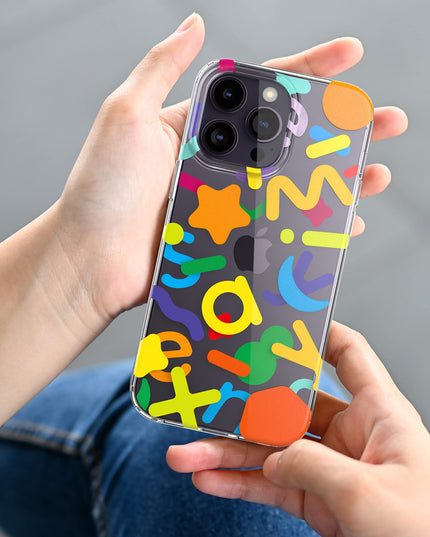 Senyimax for iPhone 14 Pro Max Case Stylish and Cute Double-Layer Letters Pattern Hard TPU Shockproof Protective Case Cover for Men Girls and Women (Multicolor)