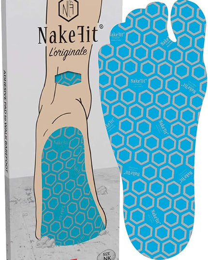 NAKEFIT L'ORIGINALE - Blue Hypoallergenic Adhesive Insoles - 3 Pairs in Pack (33-34 EU)