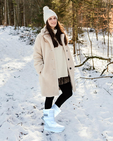 SIZE: 40 - DADAWEN Women's Waterproof Frosty Snow Boot, White