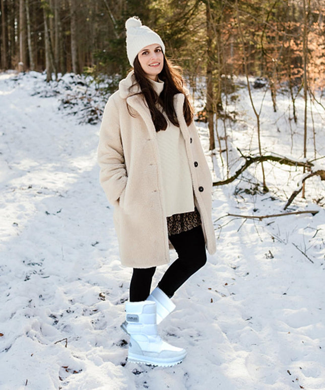 SIZE: 40 - DADAWEN Women's Waterproof Frosty Snow Boot, White