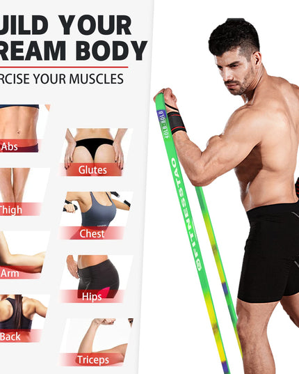 FITNESSTAO Resistance Band Sets, (5 Pack Green)