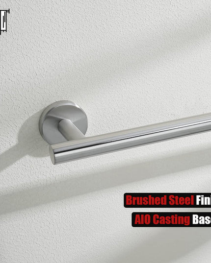 JQK Bath Towel Bar, 30 Inch 304 Stainless Steel Thicken 0.8mm Single Towel Rack for Bathroom, Towel Holder (Brushed Finished) Wall Mount, 32.91 in Total Length, TB110L30-BN