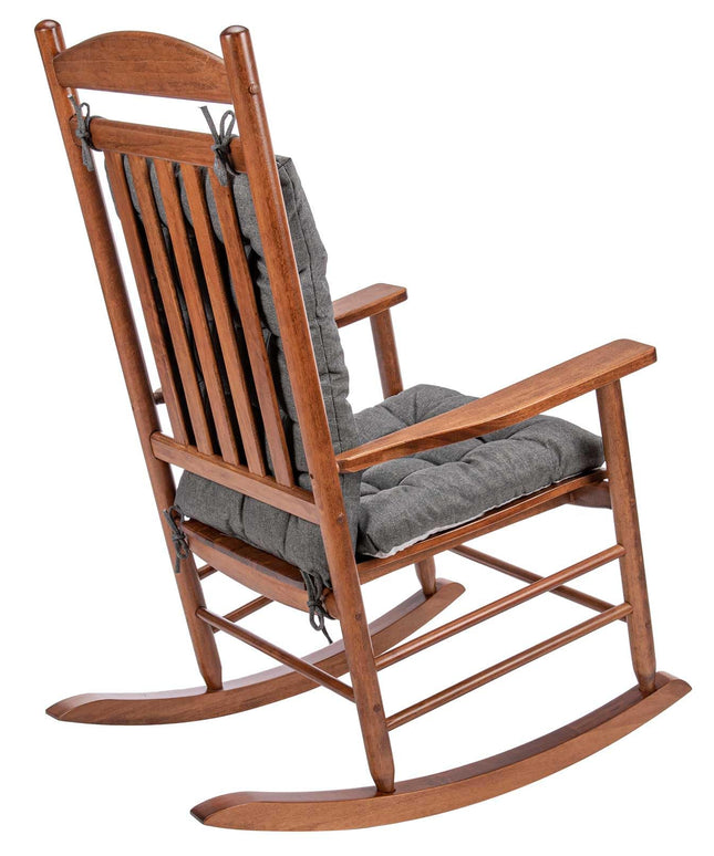 Rocking Chair Cushion Comfortable Tufted Seating Pads Non-Skid Backed Set of Cushion Back and Seat Bottom for Porch Rocker Outdoor Indoor Office Dining Chairs (24"x17" Back, 17"x17" seat, Dark Grey)