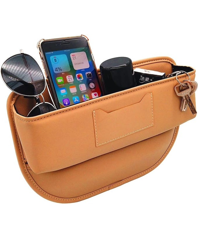 2 Pack Car Seat Gap Filler Organizer, Brown