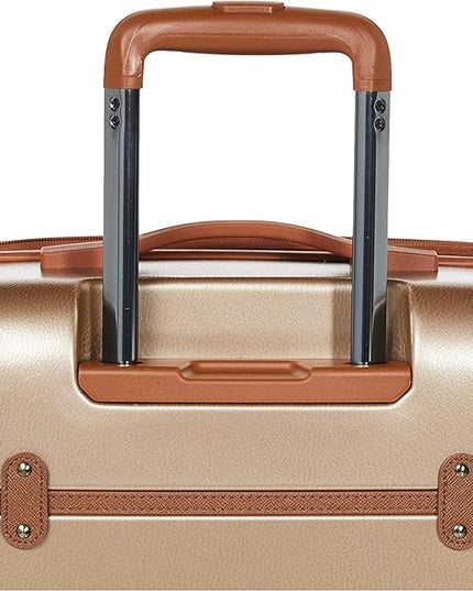 Pierre Cardin Classic Luggage Lightweight Suitcase for travel, TSA Approved, ANTI Theft Double Zipper Lock (Set of 3, Champagne)