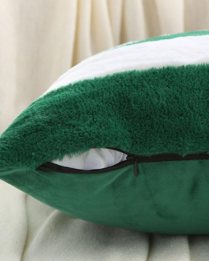 Ikuoic Green and White Striped Throw Pillow Covers 40 X 40 cm Set of 2
