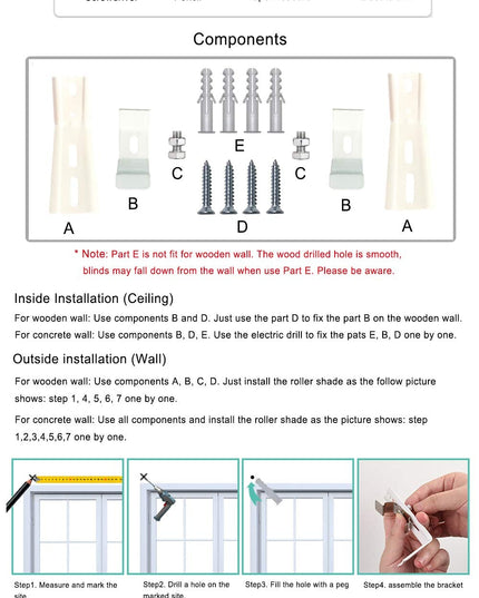 TANZUOER Corded Zebra Roller Shades, 101 x 162 cm