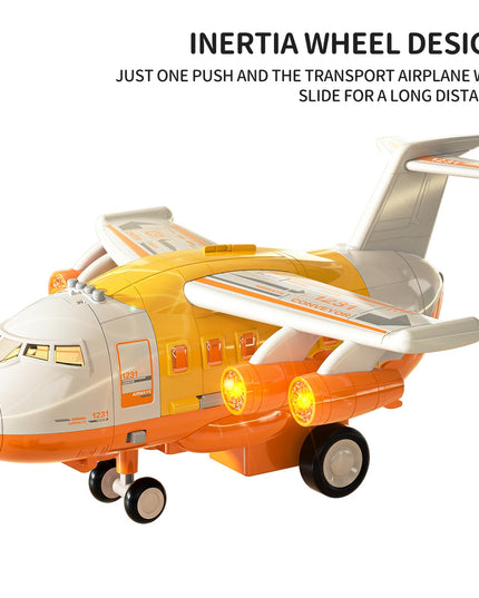 TEMI Toddler Airplane Toys for 3 Year Old, Toy Airplane for Boys Age 4-7, Large Spray Transport Airplane Toy with 12 Construction Vehicles, Toys for 3 4 5 6 7 8 Years Old