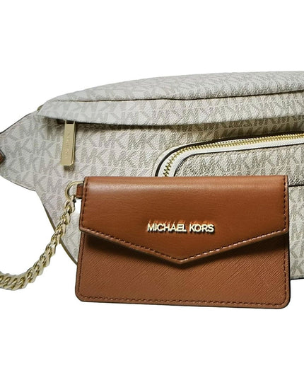 Michael Kors Maisie Large Vanilla Waistpack Card Case Fanny Pack Bag