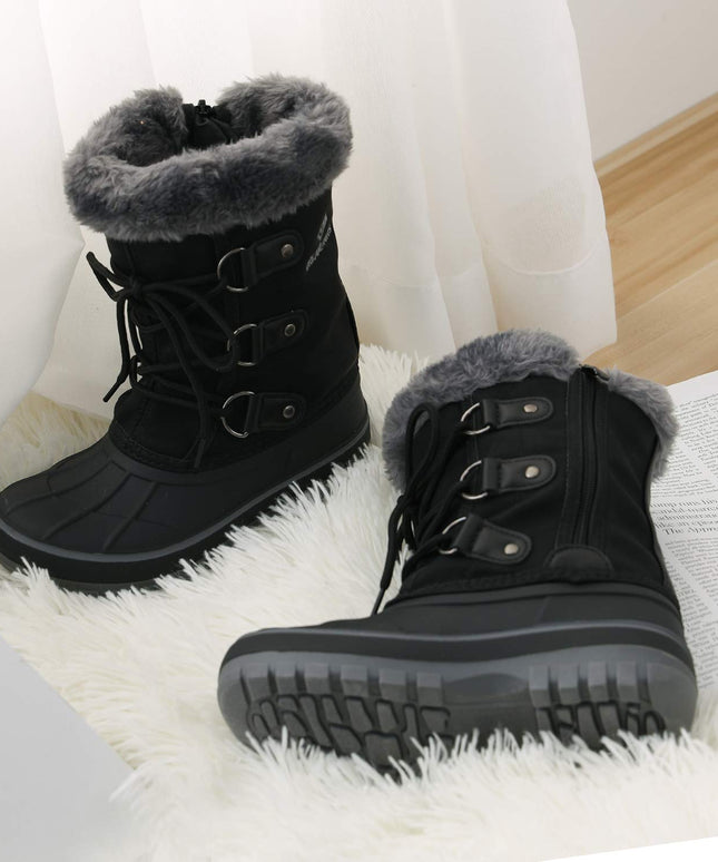 DREAM PAIRS Toddler Forester Black Ankle Winter Snow Boots for kids size 26.5