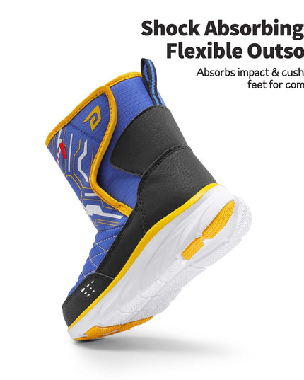 DREAM PAIRS Boys Girls Toddler Snow Boots Faux Fur Lined Mid Calf Little Kids Winter Shoes SDSB2308K Size 6 Toddler ROYAL BLUE ORANGE SIZE 25