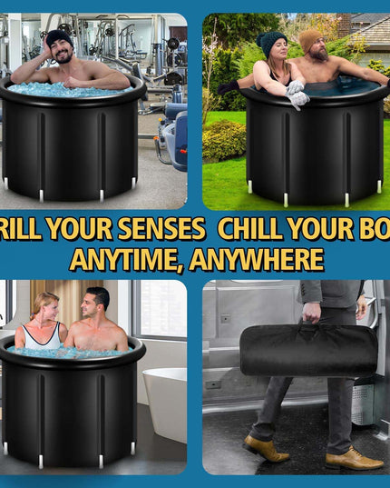 ice bath tub for athletes, Multi-Layer Portable cold Plunge Tub, Sport Recovery Cold Bath, Ice Bath Tubs cold pack, Foldable Cold Bath Tub with Cover?85 Gallon?model L?30”*30”*30”? Model L (30"*30"*30")