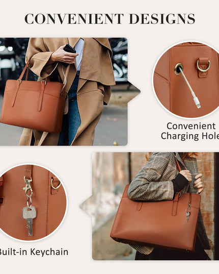 ECOSUSI Laptop Bag for Women  39.62 cm Tote Bag Work Bag Briefcase Handbag Shoulder Bag for Office