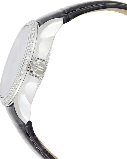 Tissot Women's Swiss Couturier Diamond (1/3 Ct. T.w.) Black Leather Strap Watch 32mm - Black