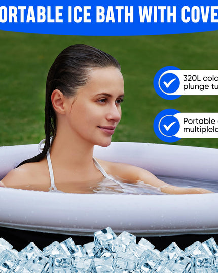Moyanne Large Ice Bathtub for Athletes, Portable Multilayer Portable Ice Tray for Recovery and Cold Water Therapy, Cold Diving Tub for Outdoor, Ice Baths at Home (Black)