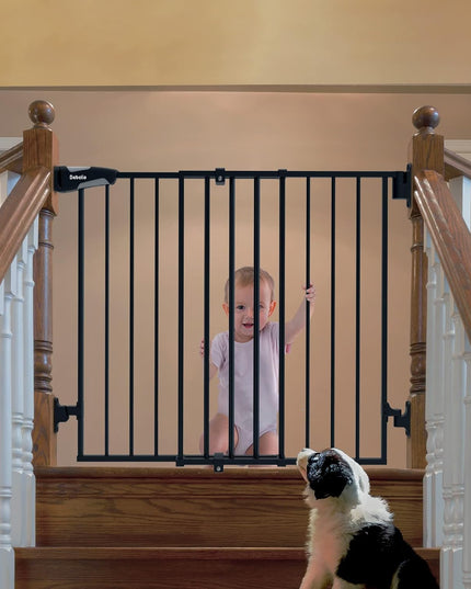 Babelio 66x109 cm No Bottom Bar Baby Gate for Babies, Elders and Pets(Black)