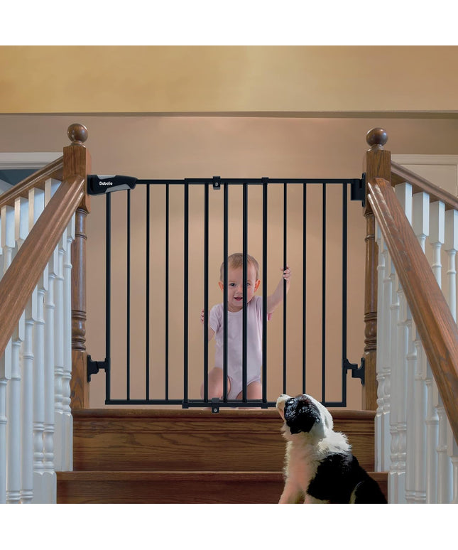 Babelio 66x109 cm No Bottom Bar Baby Gate for Babies, Elders and Pets(Black)