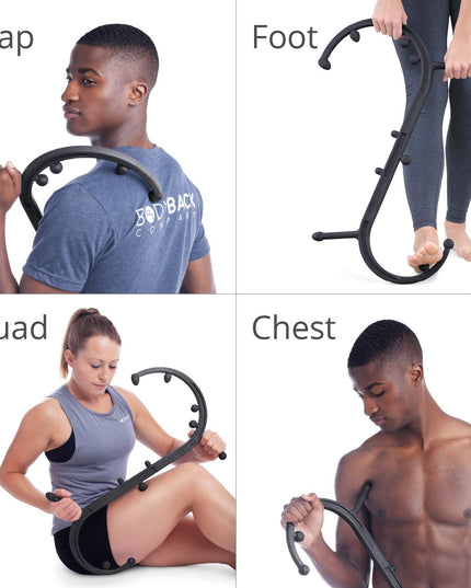 Body Back Buddy Classic - Trigger Point Massage Tool, Neck and Back Massager Handheld, Manual Self Massager, Massage Cane, Muscle Knot Remover with Instructions (Black Marbled)