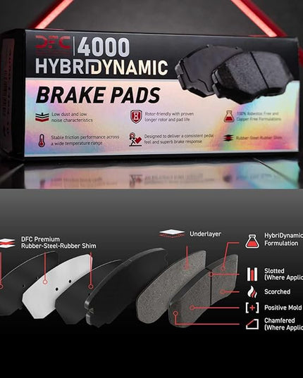 Brands For Less Dynamic Friction Company Rear 4000 HybriDynamic Brake Pads 4000-0228-00