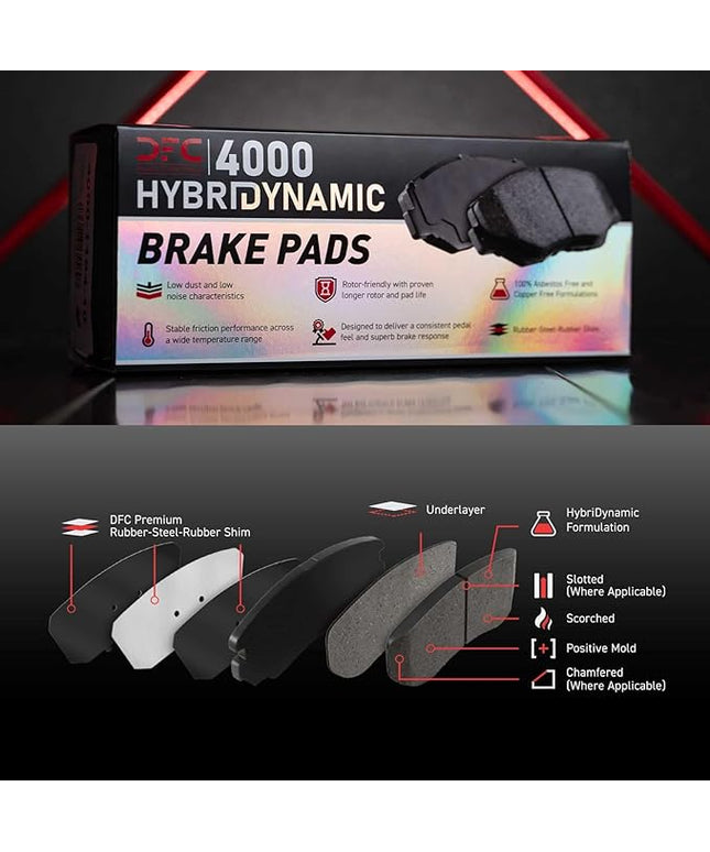 Brands For Less Dynamic Friction Company Rear 4000 HybriDynamic Brake Pads 4000-0228-00