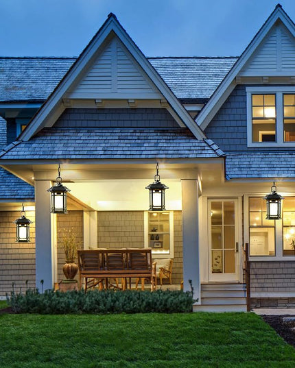 WJShome Outdoor Pendant Lights for Porch, with Dusk to Dawn Sensor