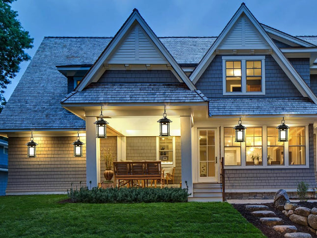 WJShome Outdoor Pendant Lights for Porch, with Dusk to Dawn Sensor
