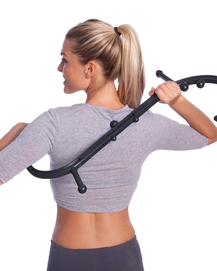 Body Back Buddy Classic - Trigger Point Massage Tool, Neck and Back Massager Handheld, Manual Self Massager, Massage Cane, Muscle Knot Remover with Instructions (Black Marbled)