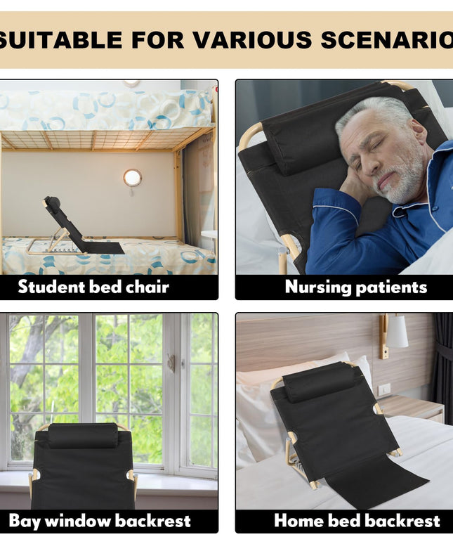 Menkxi Multifunction chair, adjustable lifting bed backrest (Black, 60 cm)