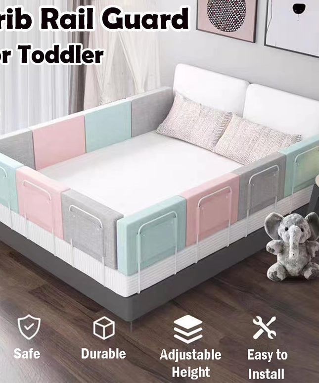 Bed Rail Guard for Toddler,Upgrade Reinforced Safety Bed Fence Protector Rail,Baby Crib Rail Guard,Free Combination & Adjustable Height, Fit Twin,Double,Full Size Queen & King Bed (28 x 50 CM, 1 Pcs)