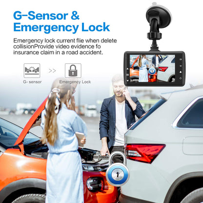 Boogiio Dash Cam Front With 32G Sd Card, 1080P Fhd Car Driving Recorder 3'' Ips Screen 170°Wide Angle Dashboard Camera Aluminum Alloy Case, Wdr G-Sensor Parking Monitor Loop Recording Motion Detection