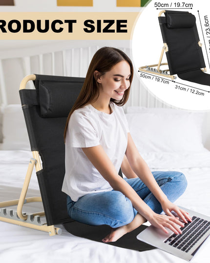 Menkxi Multifunction chair, adjustable lifting bed backrest (Black, 60 cm)
