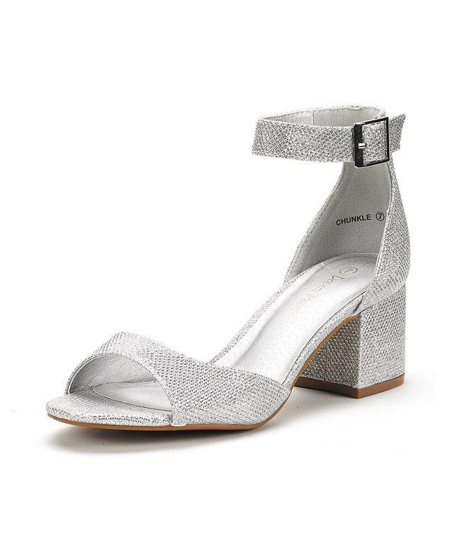 SIZE: 40 - DREAM PAIRS Womens Chunkle Low Heel Pump Ankle Strap Dress Sandal