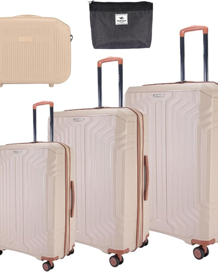Sonada Unbreakable Luggage Unisex,Double Zipper,Expandable, TSA Lock With 4 Double Silent Wheels Set of 4 Pcs Champ