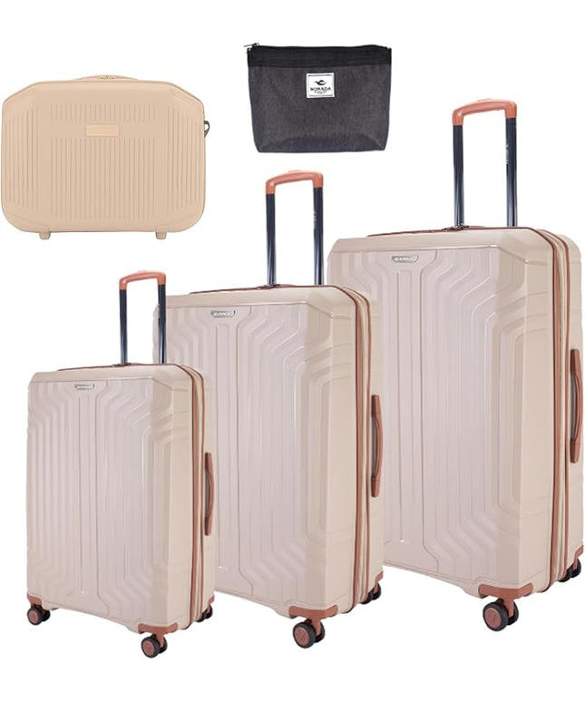 Sonada Unbreakable Luggage Unisex,Double Zipper,Expandable, TSA Lock With 4 Double Silent Wheels Set of 4 Pcs Champ