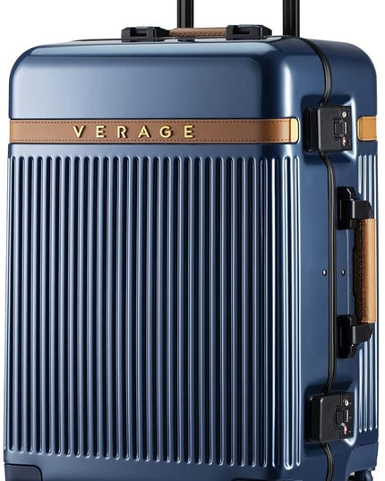 Verage Windsor PC Luggage with Aluminum Frame, Hardside Suitcase with spinner wheels, Blue, Carry-On 20-Inch