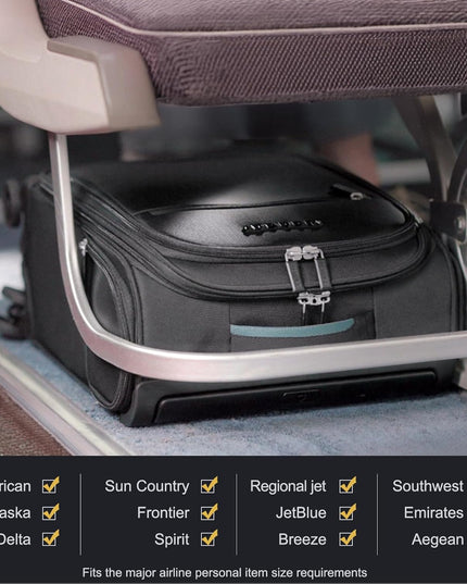 Verage Carry On Luggage with Wheels, 16 Inch Underseat Spinner Luggage Pro, Underseat Personal Item Travel Bag for Men and Women, Carry On Bags for Airplanes, Black