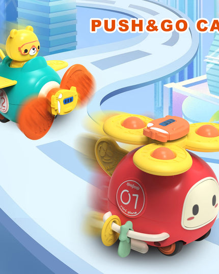 Dowellin 3-in-1 Spinner Toys High Chair Toy Table Toys for Kids, Car Toys and Helicopter Push Pull Toys Sucker Suction Toys for Child, Spinner Bath Toys for Baby Toddlers Infant 1 2 3 Years