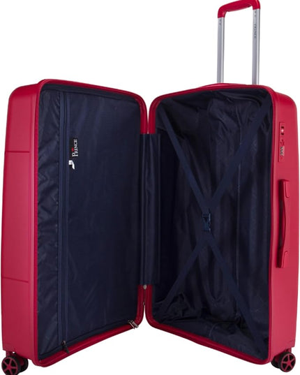 Prince Luggage Set of 3 Unbreakable Luggage with 4 Spinner Wheels, Luggage for Travel Light Weight Anti-Theft Lock,Size 20 24 28 Inch Red
