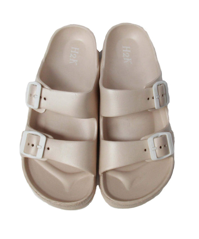 SIZE: 39 - No Boundaries Women S Two Buckle Slide Sandals