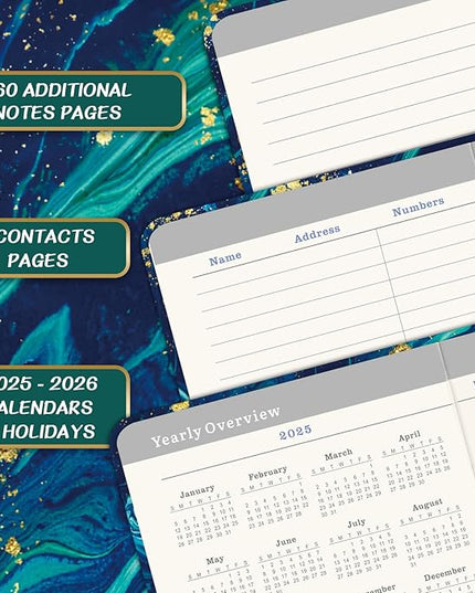 2024-2026 Pocket Planner/Calendar - 3 Year Monthly Planner 2024-2026 with 63 Notes Pages, Jan. 2024 - Dec. 2026, 3.8" x 6.4", Monthly Calendar 2024-2026 with Inner Pocket + Pen Hold - Blue
