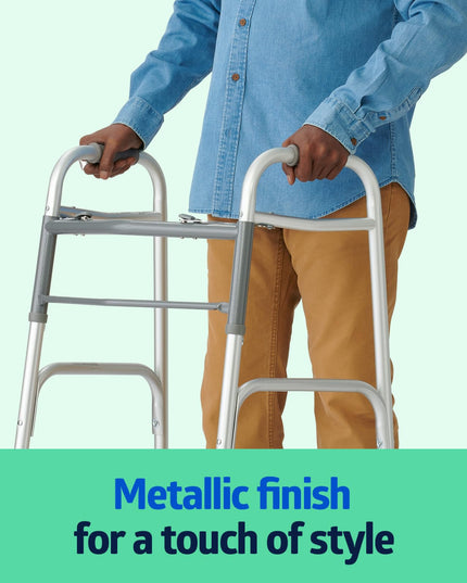 Medline Lightweight Folding Walker with ,Supports up to 136 kg