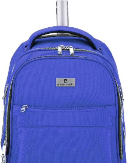 Pierre Cardin Trolley backpack School bag 3 PCS set All in One 2 BIG WHEEL Rolling Backpack Include Pencil case, Lunch bag and trolley backpack UNISEX PC87067-Navy