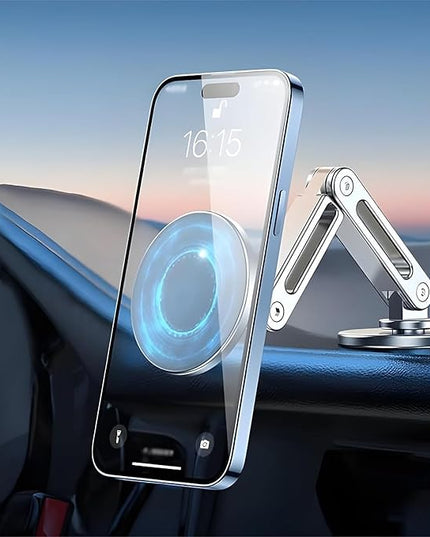 Universal 360° Pro - Car Phone Holder Magnetic Suction, Windshield Car Phone Holder Mount Dashboard/Suction Cup/Window, Hands-Free, Retractable, With Arm