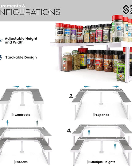 Spicy Shelf Patented Spice Rack and Stackable Organizer
