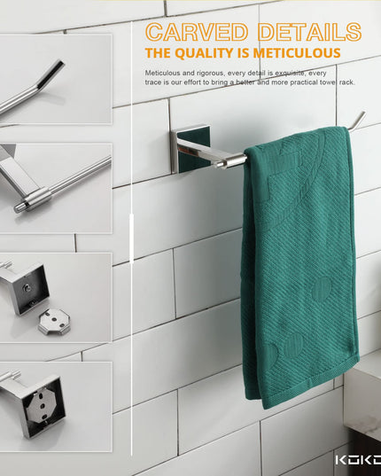 KOKOSIRI Hand Towel Bar Bathroom Towel Holder for Bath Kitchen 9 Inch Necklace Holder Chrome Stainless Steel B3005CH