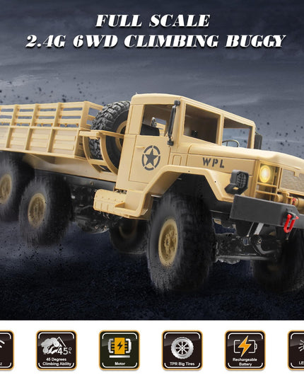 Spobot RC Military Transport Truck, RC Off-Road Vehicle 6WD with All Terrain, Remote Control Rack Car With2 Set of Batteries &Realistic Light is Good for Kid Gift