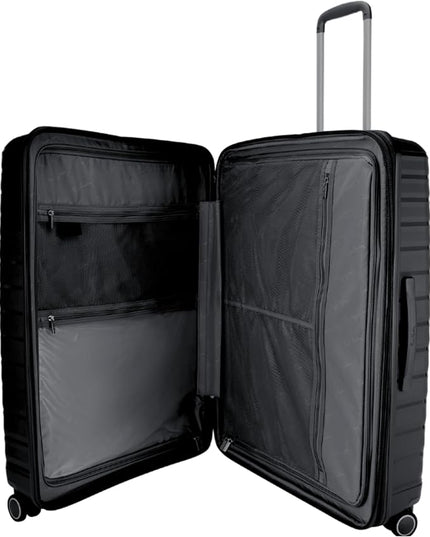 Pierre Cardin Unbreakable Luggage,Expandable Zipper,4 Spiner Whels, Set of 4 PCS Black