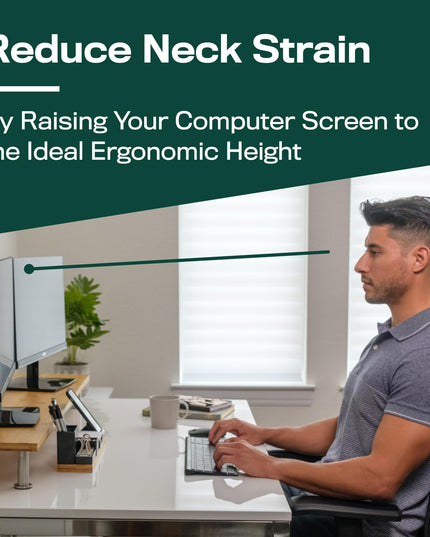 The Original Bamboo Dual Monitor Stand (As Seen On PBS) - 42 Inch Large Monitor Riser for Computer Screens, Laptop or TV - Desk Shelf Adds Storage Space and Improves Ergonomics - Natural