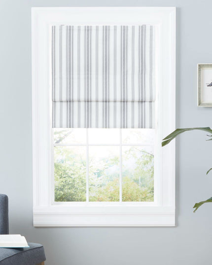 Exclusive Home Ricardo Total Blackout Roman Shade, 86.36 x 162.56 cm, Black
